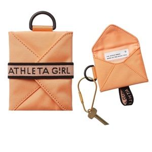 Athleta Girl Card Case Keychain in Sunset Orange